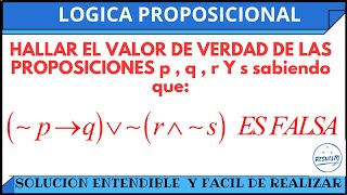 Hallar el valor de proposiciones Lógica Proposicional [upl. by Lakim840]