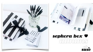 Sephora box upcycle  Mini amp tag scrapbook albums [upl. by Intruoc]