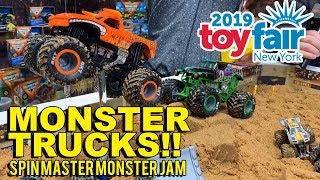 Monster Jam Monster Trucks by Spin Master at Toy Fair 2019 Biggest RC Grave Digger [upl. by Anerres]