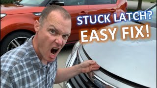 EASY FIX How to open a STUCK HOOD LATCH [upl. by Anitnahs]