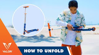 Valor Kick Scooter  How to Unfold  Best Scooter for Kids [upl. by Ahsir238]