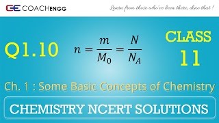 Some Basic Concepts of Chemistry Q110 Chapter 1 NCERT solutions CHEMISTRY Class 11 [upl. by Nosro]