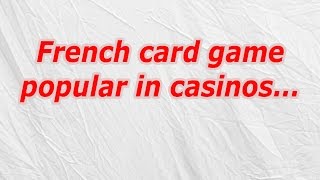 French card game popular in casinos CodyCross Crossword Answer [upl. by Mendy354]