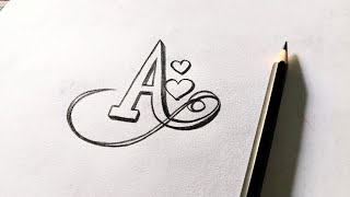 Very simple quotAquot letter tattoo design with pencil  amazing A letter drawing [upl. by Emoraj]