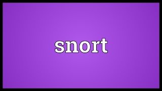 Snort Meaning [upl. by Des]