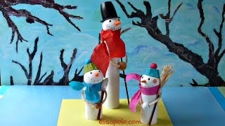 DIY Manualidades para Navidad Cómo hacer un Muñeco de Nieve Snowman Winter Crafts [upl. by Jp]