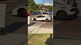 White Lamborghini Performante crossing the street lamborghini lambo lamborghinihuracan shorts [upl. by Ikaz549]