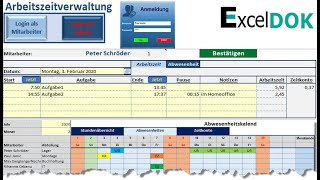 Automatisierte Arbeitszeiterfassung in Excel [upl. by Mazur]