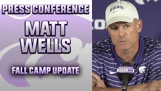 Kansas State CoOCQB Coach Matt Wells Press Conference  Fall Camp Update [upl. by Nlycaj]