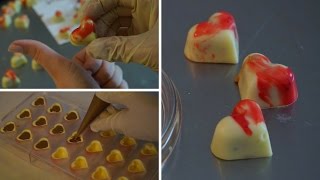 Einfach Herz Pralinen mit Vanillefüllung  Pralinen zum Valentinstag  DIY Praline  Kuchenfee [upl. by Adnahcal]