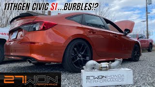 11thgen Civic SI 27WON Downpipe Exhaust Sound Clip  2022 Honda Civic [upl. by Aeuhsoj]