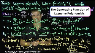 The Generating Function for Laguerre Polynomials [upl. by Rad]