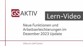 GSAktiv  Neue Funktionen im Update vom 122023 [upl. by Alemat]