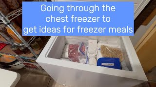 GOING THROUGH CHEST FREEZER OF OLDER MEATS FOR IDEAS FOR FREEZER MEALS [upl. by Shriner]