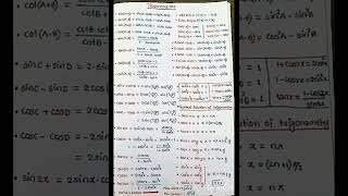 Class 12 math trigonometry important formue shorts vairalvideo maths short [upl. by Eyssej]