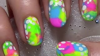 Bunte Blobbicure  Frühling Sommer Nageldesign einfach amp schnell selber machen  Nail Art Design [upl. by Bertine]