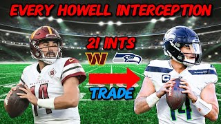 Every Sam Howell INTERCEPTION in the 202324 NFL Season MOST IN THE LEAGUE [upl. by Ecreip]