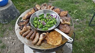 Czaja Feuerschalen  Barbecue mit der Grillplatte auf der Feuerschale  Grillen Kochen BBQ [upl. by Ajdan]