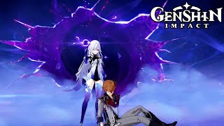 Skirk Defeats the Whale and Throws Childe into the Abyss Cutscene Animation  Genshin Impact 42 [upl. by Lenhard]