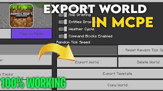 8How To Export World In Minecraft Pocket Edition  How To Export Minecraft Pe Worlds  MR GAMER [upl. by Papp]