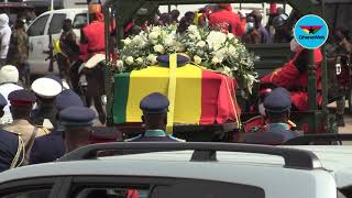 Military Pallbearers lift Rawlings casket for burial [upl. by Eolhc]