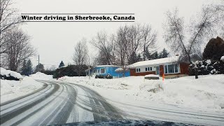 Winter driving in Sherbrooke Canada  4k [upl. by Blynn]