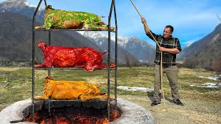 3 Whole Whole Sheep Fried In A Tandoor 3 Bright Flavors With A Crust [upl. by Alleon]