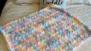 HAND KNIT A CHUNKY BLANKET Herringbone double rib stitch [upl. by Lahey]