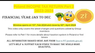 Poland Income Tax Return part 2  2024  PIT 11  Tax Relief  Check Description [upl. by Inele]