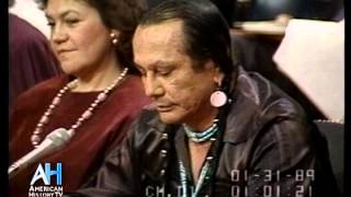 1989  American Indian Activist Russell Means testifies at Senate Hearing [upl. by Eelidnarb]