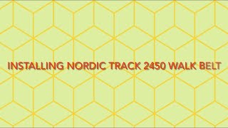 Nordictrack Commercial 2450 Treadmill Walk belt Replacement [upl. by Wager]