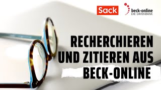 Recherchieren und zitieren aus beckonline [upl. by Teage615]