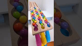 marble Run Race ASMR 120 Wooden Wave Course Colorful Marbles marblerun marblerunrace asmr [upl. by Holbrooke]