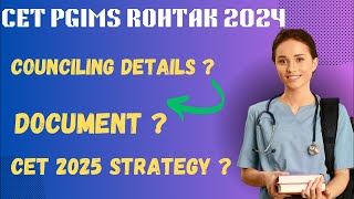 Live class  CET Pgims Rohtak  counciling related information  BSC nursing 2025 strategy [upl. by Paley]