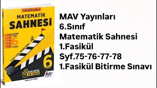 6SINIF MATEMATİK SAHNESİ 1FASİKÜL S75767778 1FASİKÜL BİTİRME SINAVI [upl. by North]