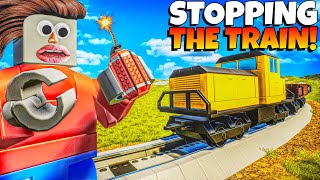 Stopping The Train Goes WRONG in Brick Rigs [upl. by Neirbo]