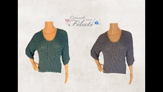 maglia quotCosta Inglesequot tutorial ai ferri seconda parte💕Creando con i filati💕 [upl. by Steffi]