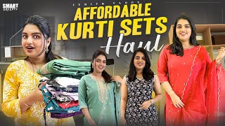 నా Affordable Kurti Sets Haul✨from 500🤑Festive amp Office Wear Kurtis under BudgetJuhith Vlogs [upl. by Canute856]