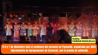 6 y 7 de diciembre en Parque Don Bosco Prueba de admisión para el carnaval 2025 [upl. by Solokin]