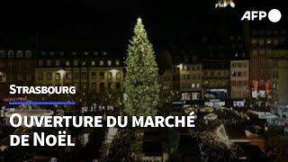 Strasbourg le Marché de Noël ouvre sous haute sécurité  AFP [upl. by Ilario]