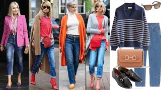 MODA TENDENCIA OTOÑO INVIERNO PANTALONES JEANS MODERNOS PARA MUJERES DE 50 A 60 AÑOS MODA JEANS [upl. by Esya]