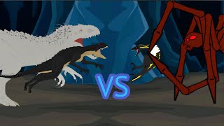 Indominus rex and Scorpius rex vs Giant spider  AUTO RPG Anything [upl. by Inanuah]