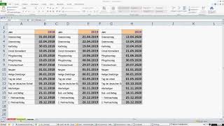 Excel unendlicher Kalender  Ferien Feiertage DOWNLOAD [upl. by Haldane]