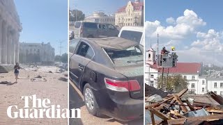 Deadly Russian strike hits Chernihiv central square in Ukraine [upl. by Dalila444]