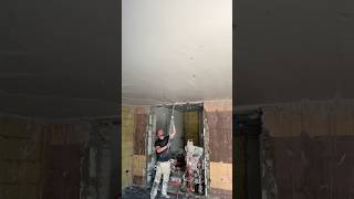 Decken Gipsputz handwerk diy shortsvideo regen baustelle [upl. by Jt129]