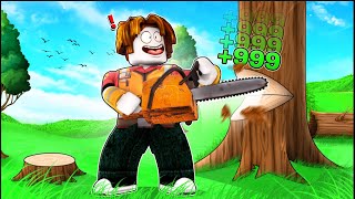 LOGGY CUTTING WOOD WITH THE MOST POWERFUL PICKAXE  ROBLOX [upl. by Godrich]