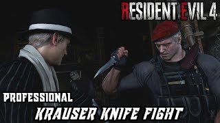 Resident Evil 4 Remake  Krauser Knife Fight Professional  No Damage [upl. by Algar]