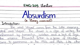 Absurdism  A literary movement ENG205 literature 4thsemester punjabuniversity pu [upl. by Etac]