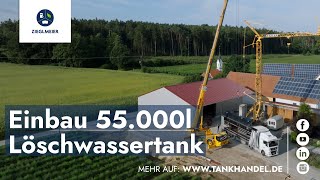 Einbau eines Löschwassertanks aus PE Kunststoff 55000 Liter [upl. by Knobloch]