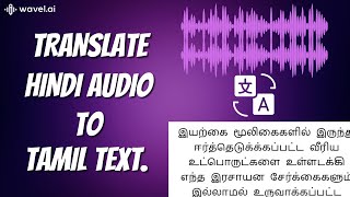 How to Translate Hindi Audio to Tamil Text  AI Audio Translator [upl. by Eednac]